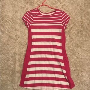 Striped Pink and White Kids Dress